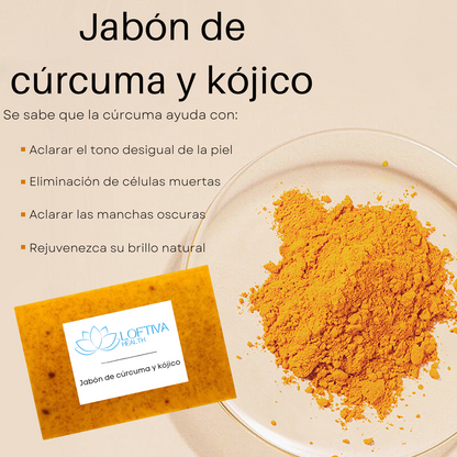Jabón Cúrcuma y ácido Kójico. Aclara, repara e ilumina tu piel.